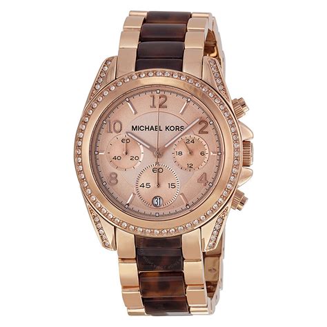 michael kors rose gold pearl face watch|rose gold watch with numbers.